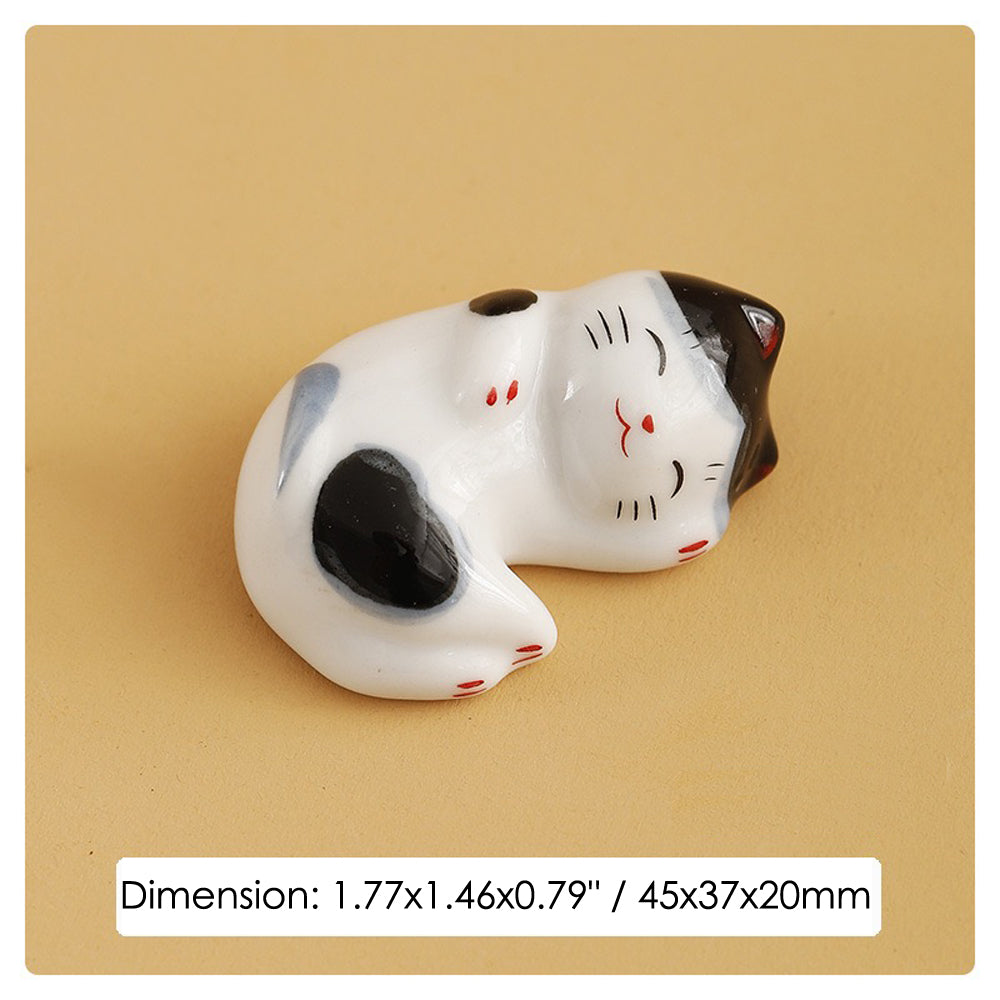 10pcs Ceramic Cat Chopstick Holders – Japanese Porcelain Tableware Rest Set | Cute Cat Kitchen & Gift Decor