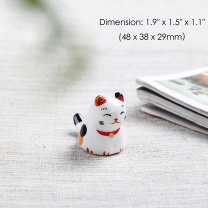 Ceramic Cat Chopstick Holders Set of 10 – Handcrafted Japanese Porcelain Rest for Chopsticks, Spoons, Forks & Brushes | Cute Cat Tableware & Gift Idea