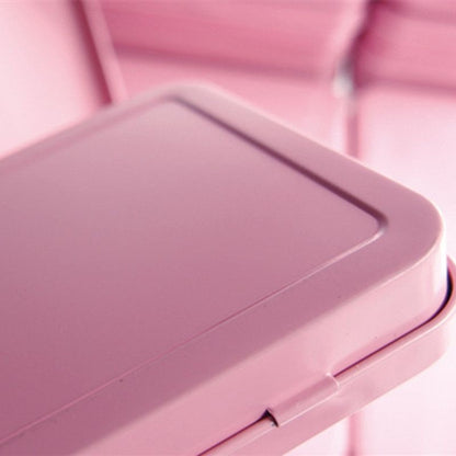 FCLUB 120Pcs Metal Hinged Tin Box Container, Portable Storage Container Kit with Lid for Home Storage,Pink