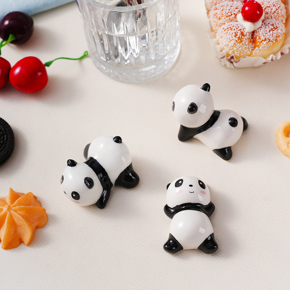 9pcs Ceramic Panda Chopstick Rests – Japanese Style Porcelain Holders for Chopsticks, Spoons & Forks | Cute Panda Tableware & Gift Set