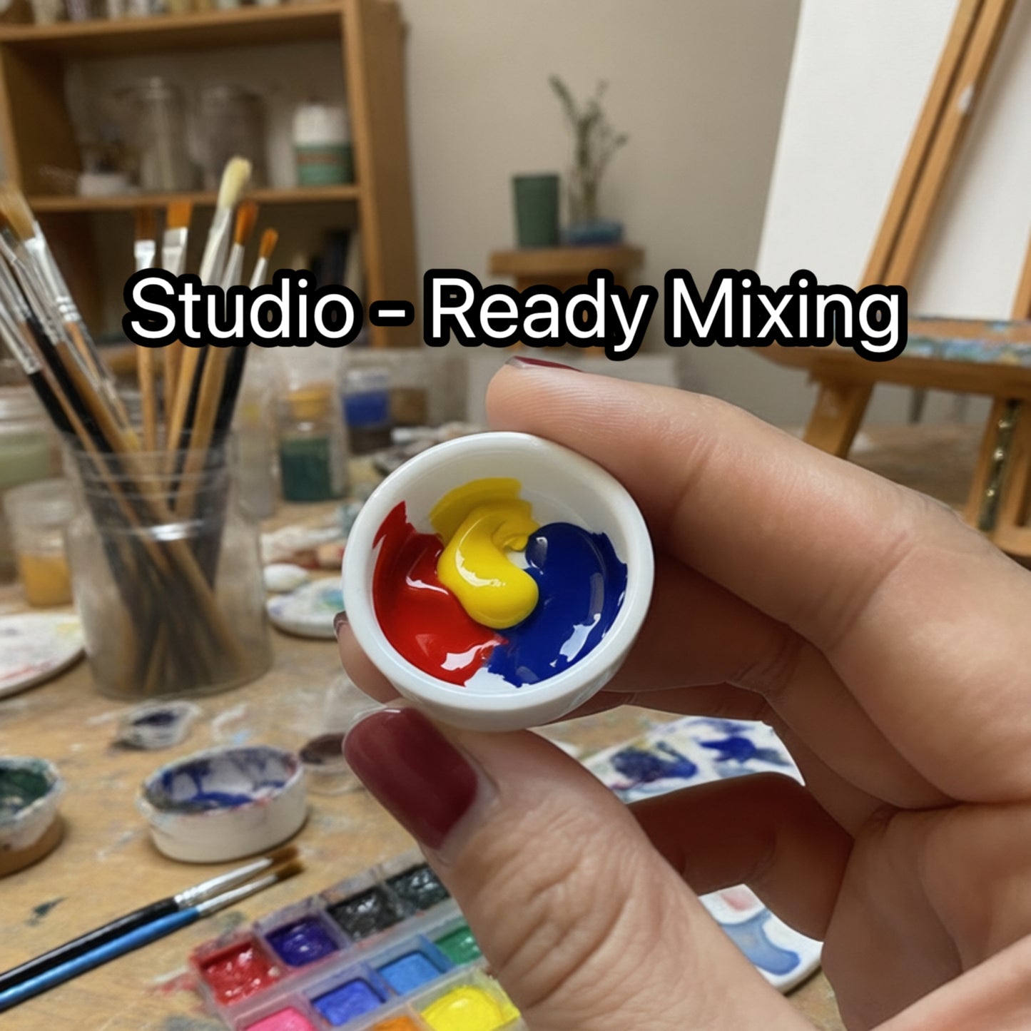 20Pcs Ceramic Watercolor Pan,2ML/3.8ML/5ML/8ML Round Pan for Watercolor, Small/ Large Ceramic Tray Palette for Watercolor Gouache Acrylic Oil Painting