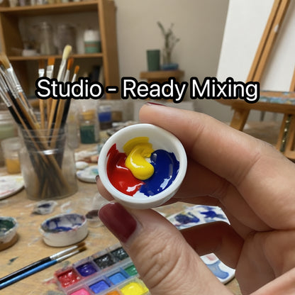 20Pcs Ceramic Watercolor Pan,2ML/3.8ML/5ML/8ML Round Pan for Watercolor, Small/ Large Ceramic Tray Palette for Watercolor Gouache Acrylic Oil Painting