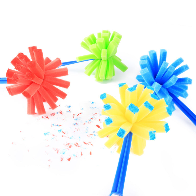 Kids Art Sponge Painting Brushes Set – Early Learning DIY Graffiti Tools (12 Pcs 3 Sets)