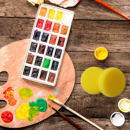 Kids Sponge Painting & Pottery Stamp Set – 24pcs Round Absorbent Foam Brushes for DIY Doodling, Watercolor, and Clay Art, Easy-to-Clean Art Sponges for Early Learning & Crafts