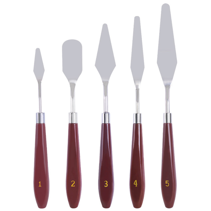 5 Pieces Painting Knives Stainless Steel Spatula Palette Knife Oil Painting  Accessories Color Mixing Set for Oil 