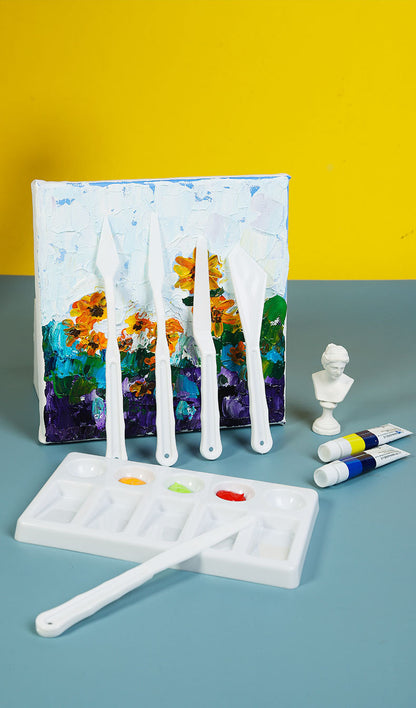 18Pcs (3 Sets )Plastic Spatula Palette Knives - Painting Knife for Mixing, Spreading, Scratching, Layering Colors, Thin and Flexible Art Tools for Carving, Oil, Acrylic, Watercolor Painting