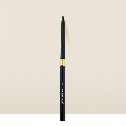 Artist Black Portable Watercolor Brush - Round Point Aluminum Penholder - Nylon Paint Brush Sketching Painting Removable Painting Pen Nail Art Pen