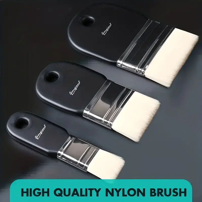 Nylon Hair Brush -  Flat Headed Brush - Painting Pen Brush -  Painting Brush Pigment Brush Water Powder Watercolor Oil Painting Acrylic Wall Painting Hand Painting Wall DIY Painting Tools Art Supplies