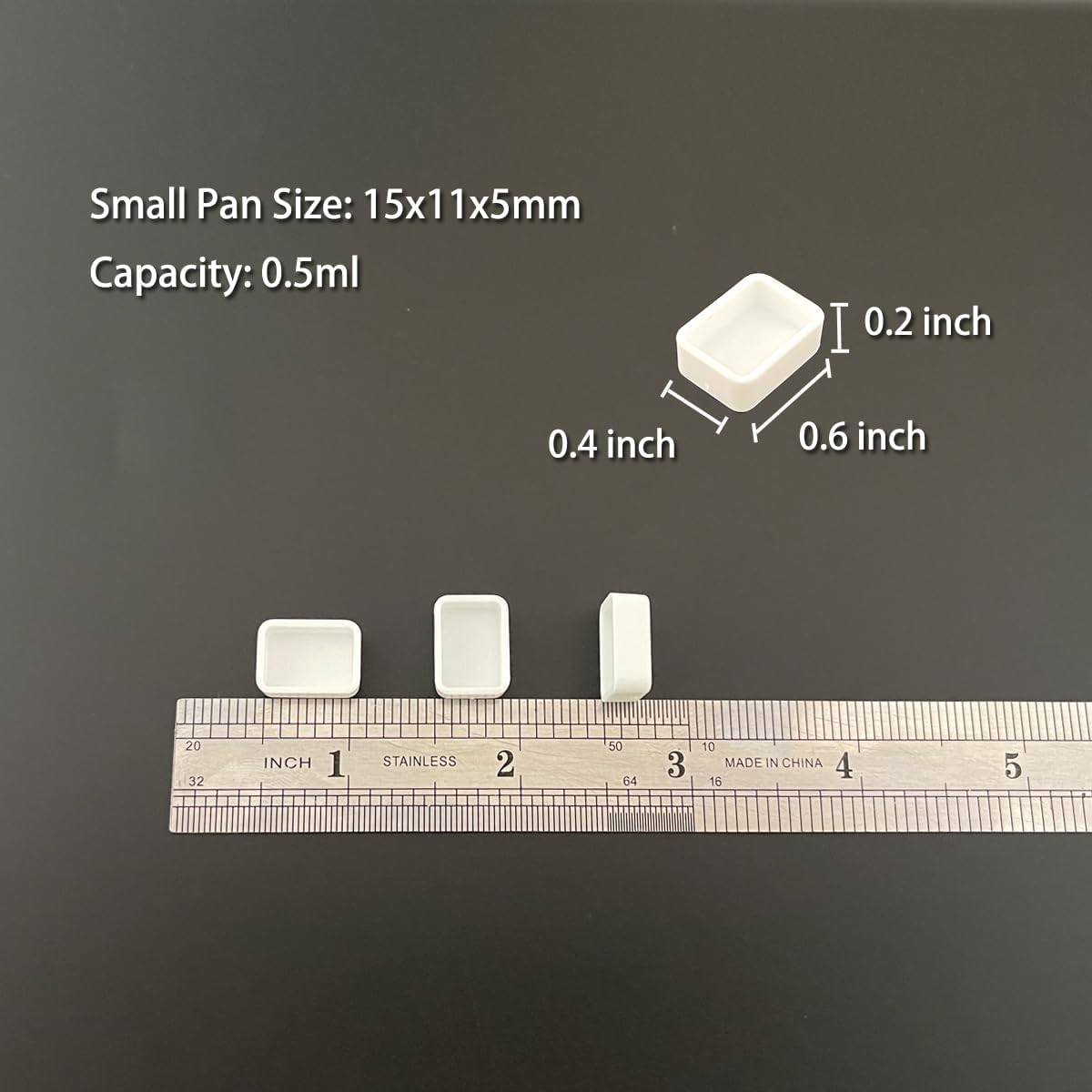0.5ML 1000Pcs, Rectangle Watercolor Pans for Watercolor Paint, DIY Travel Palette, Mini Pans