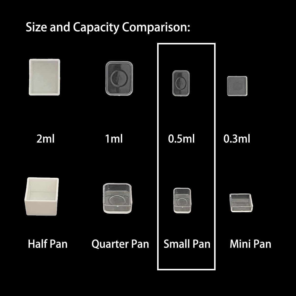 0.5ML 1000Pcs, Rectangle Watercolor Pans for Watercolor Paint, DIY Travel Palette, Mini Pans