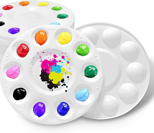 50Pcs Paint Tray Palettes, Plastic Paint Pallets for Kids or Students to Paints on School Project or Art Class