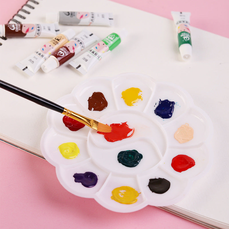12 PCS Paint Palette Tray Plastic Round Palette for Kids and Adults DIY  Craft Professional Art Painting 