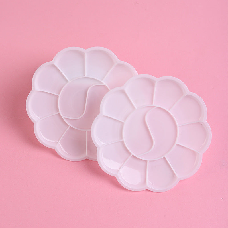 15 Stuks Witte Kunststof Verfpaletten Voor Kinderen – Rond Formaat 17 Cm Met 10 Verfgaten En Mengruimte – Ideaal Voor School En Hobby