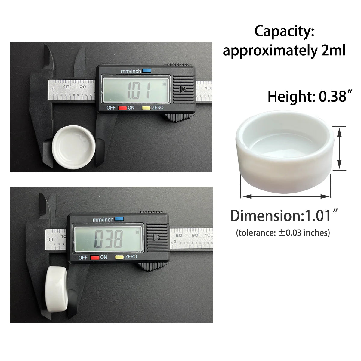 20Pcs Ceramic Watercolor Pan,1.6ML/2ML/3.8ML/5ML/8ML Round Pan for Watercolor, Small/ Large Ceramic Tray Palette for Watercolor Gouache Acrylic Oil Painting