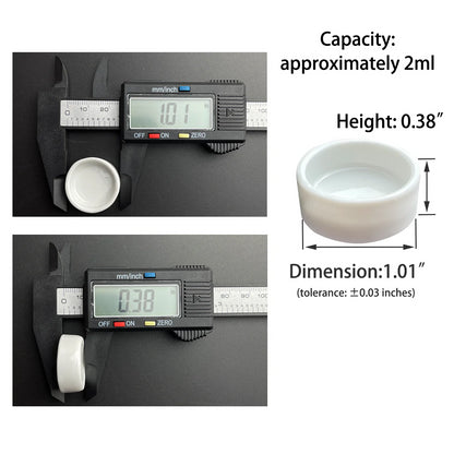 20Pcs Ceramic Watercolor Pan,1.6ML/2ML/3.8ML/5ML/8ML Round Pan for Watercolor, Small/ Large Ceramic Tray Palette for Watercolor Gouache Acrylic Oil Painting