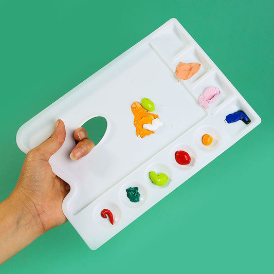 3 Pack 9-Well Plastic Palette Watercolor Paint Tray Palettes for Oil, Watercolor and Acrylic Paints
