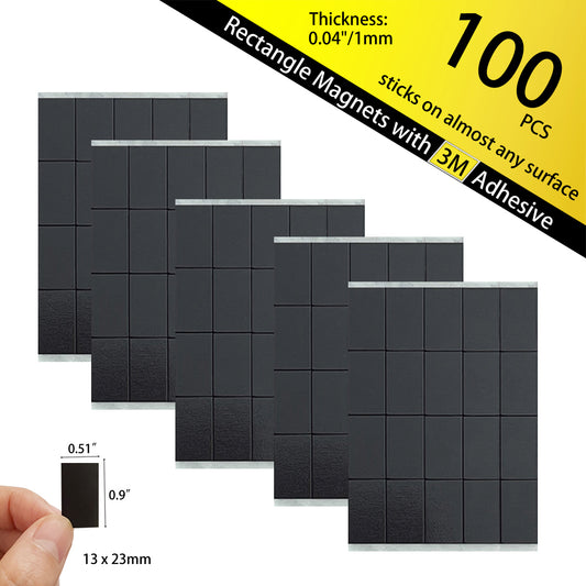 FCLUB Self Adhesive Magnet Square, 100Pcs, Magnets for Crafts, Magnets with Adhesive Backing, Magnet Stickers