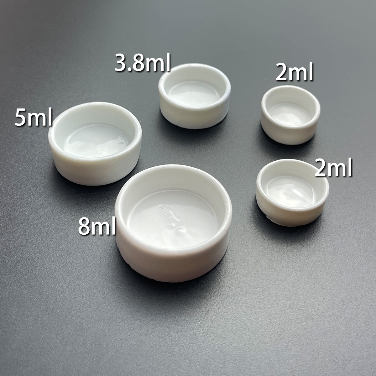 100Pcs Ceramic Watercolor Pan,2ML/3.8ML/5ML/8ML Round Pan for Watercolor, Small/ Large Ceramic Tray Palette for Watercolor Gouache Acrylic Oil Painting