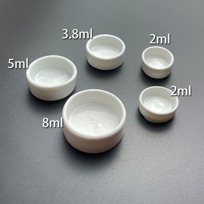 100Pcs Ceramic Watercolor Pan,2ML/3.8ML/5ML/8ML Round Pan for Watercolor, Small/ Large Ceramic Tray Palette for Watercolor Gouache Acrylic Oil Painting