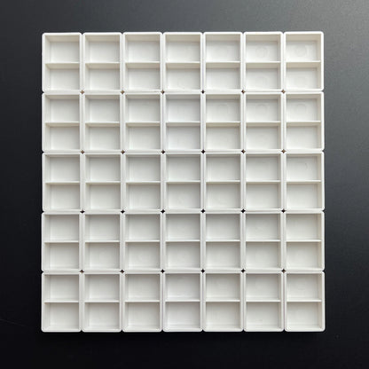 100pcs Double 2ml Watercolor Half Pans – Twin Connected Empty Plastic Paint Pans for DIY Palette & Travel Art Supplies