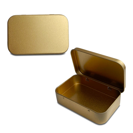 3.75 x 2.37 x 0.8 inches 100 Pcs Metal Hinged Tin Box Container Portable Small Storage Container Kit with Lid for Home Storage
