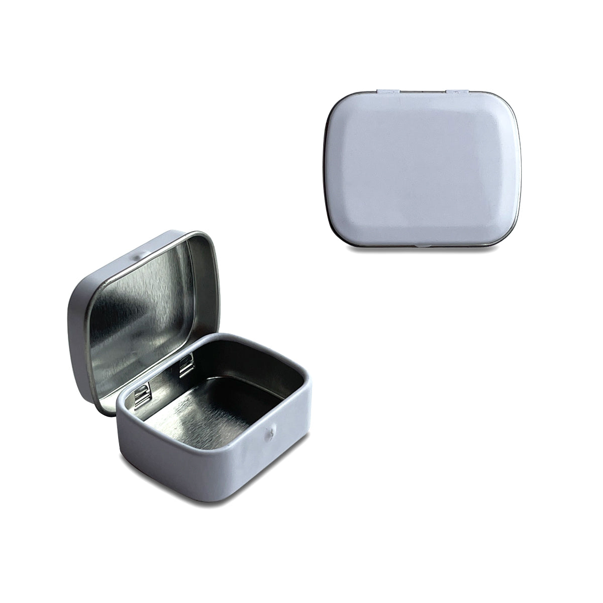 1.7 x 1.3 x 0.6 inches 100 Pcs Baby Mini Metal Tin Box Portable Small Container Storage Case With Solid Hinged Top for Drawing Pin Nail Art Bead Earring and Jewelry Craft Organizing