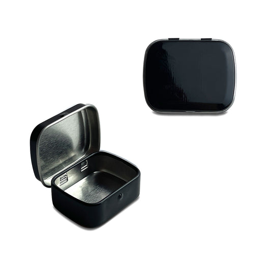 1.7 x 1.3 x 0.6 inches 100 Pcs Baby Mini Metal Tin Box Portable Small Container Storage Case With Solid Hinged Top for Drawing Pin Nail Art Bead Earring and Jewelry Craft Organizing