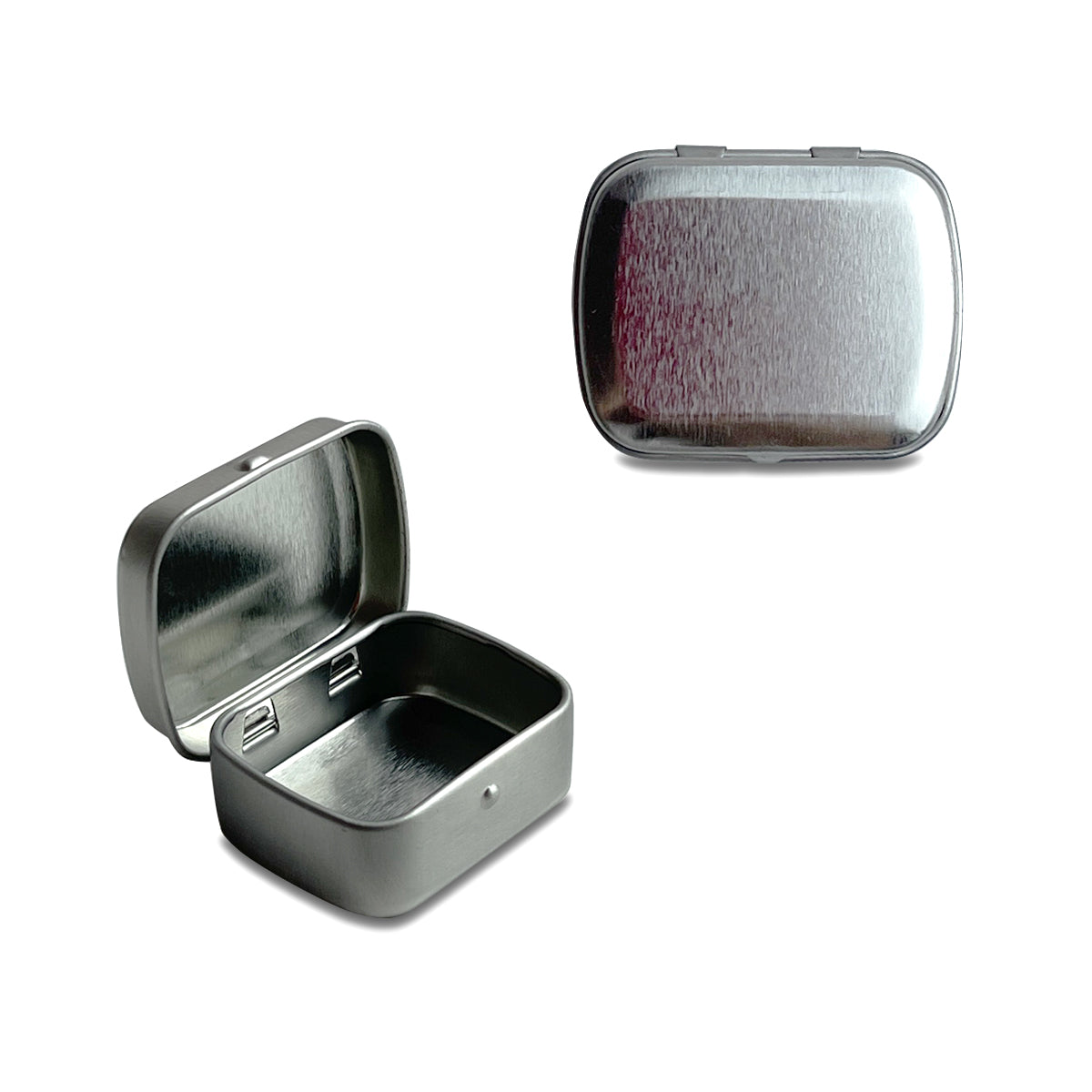 1.7 x 1.3 x 0.6 inches 100 Pcs Baby Mini Metal Tin Box Portable Small Container Storage Case With Solid Hinged Top for Drawing Pin Nail Art Bead Earring and Jewelry Craft Organizing