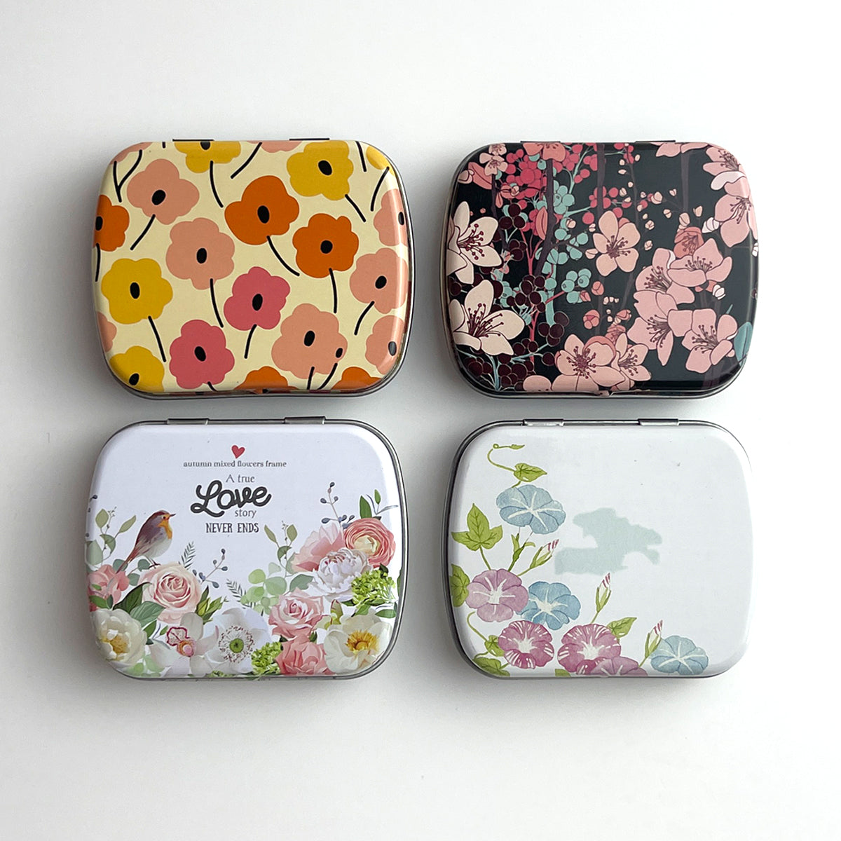 2.3 x 1.9 x 0.6 inches 50Pcs 100 Pcs Small Metal Tin Box Portable Small Container Storage Case With Solid Hinged Top for Drawing Pin Nail Art Bead Earring and Jewelry Craft Organizing