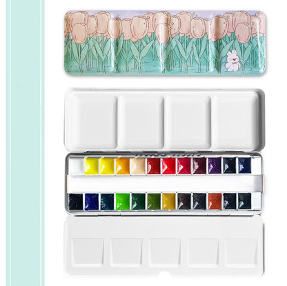 Custom Repackaged Schmincke Academic Watercolor Paint Set 24 Colors | 1ml & 2ml Travel Watercolor Pans