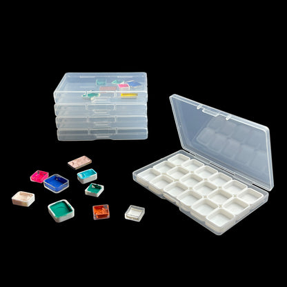 FCLUB 100Pcs Rectangular Empty Mini Clear Plastic Organizer Storage Box Containers with Hinged Lids for Small Items and Other Craft Projects