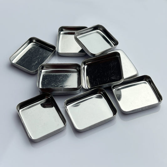 18.7*15.4MM 1000Pcs, Empty Metal Pans for Small Travel Palette, Metal Palette Pans for Watercolours or Cosmetics, Metal Tin Palette Pans
