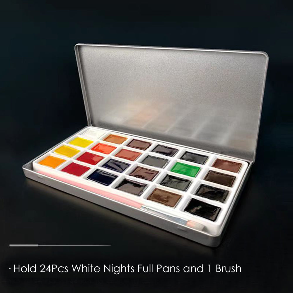 Storage Box for 24-Color White Night or 18-Color Kuretake Gansai – Fits Postcards, Envelopes, Paint Boxes – Idea for Watercolor Pans, Paint Sets, Watercolor Artists and Craft Enthusiasts