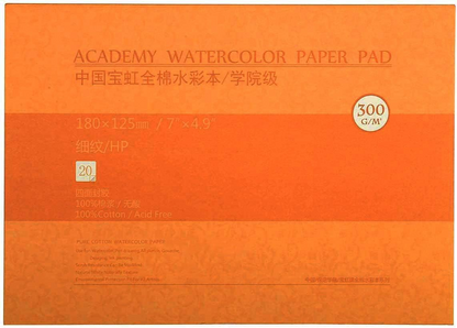 Acadamy 100% Cotton Watercolor Pads – Cold Press, Hot Press & Rough Grain – 140lb/300gsm – 20 Sheets for Painting & Drawing – Acid-Free, Art Paper – Ideal for Artists & Beginners