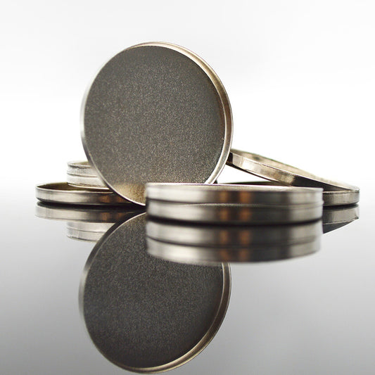40MM Round 100Pcs, Large Mixing Empty Round Metal Tin Palette Pans, Empty Eyeshadow Pans for Small Travel Palettes, Makeup Palette Pans