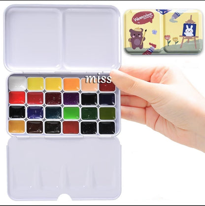 Custom Repackaged Schmincke Academic Watercolor Paint Set 24 Colors | 1ml & 2ml Travel Watercolor Pans