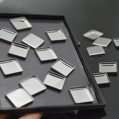 1000pcs Square Metal Pans 20mm – Empty Steel Pans for Makeup, Lip Balm, or Solid Watercolors – Magnetic Palette Compatible