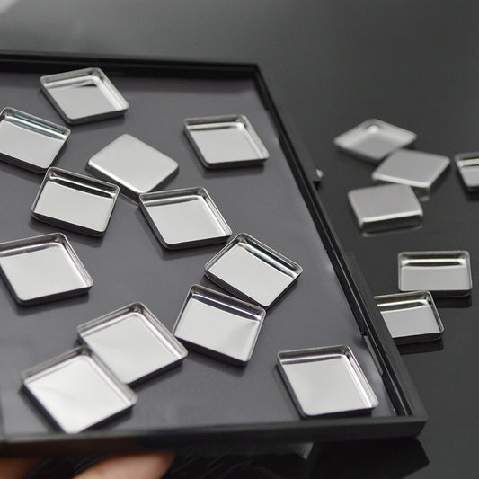 26*26MM Square 200Pcs, Empty Square Metal Pans for Eyeshadow Palette Magnetic Makeup Palette, Empty Eyeshadow Pans, Makeup Palette Pans