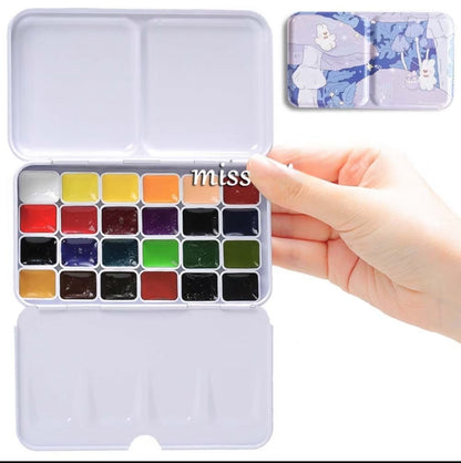 Custom Repackaged Schmincke Academic Watercolor Paint Set 24 Colors | 1ml & 2ml Travel Watercolor Pans