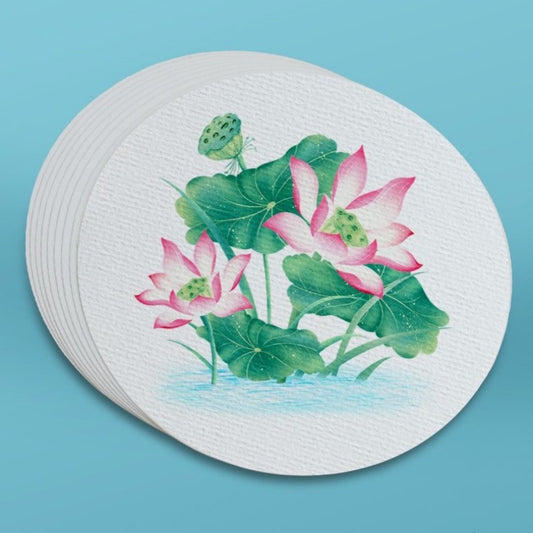FCLUB 300 GSM Thick Round Watercolor Paper Cards – 12x12cm (4.7'') | 150 Sheets Cold Pressed Pure Wood Pulp | Textured Blank Cards for DIY, Greeting Cards, Acrylic, Gouache & Mixed Media Painting