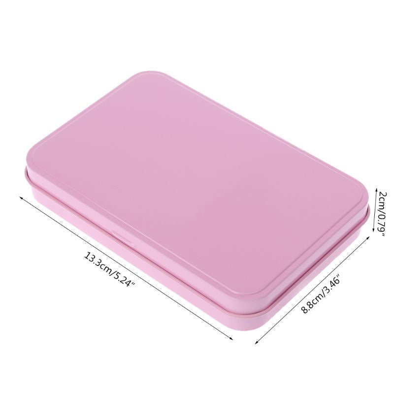 FCLUB 120Pcs Metal Hinged Tin Box Container, Portable Storage Container Kit with Lid for Home Storage,Pink