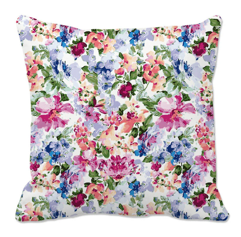 2-Pack Floral Throw Pillow Covers – 18x18 Inch Spring & Summer Decorative Cushion Covers, Colorful Botanical Print, Soft Polyester, Digital Printing for Sofa, Couch, Bedroom & Home Decor