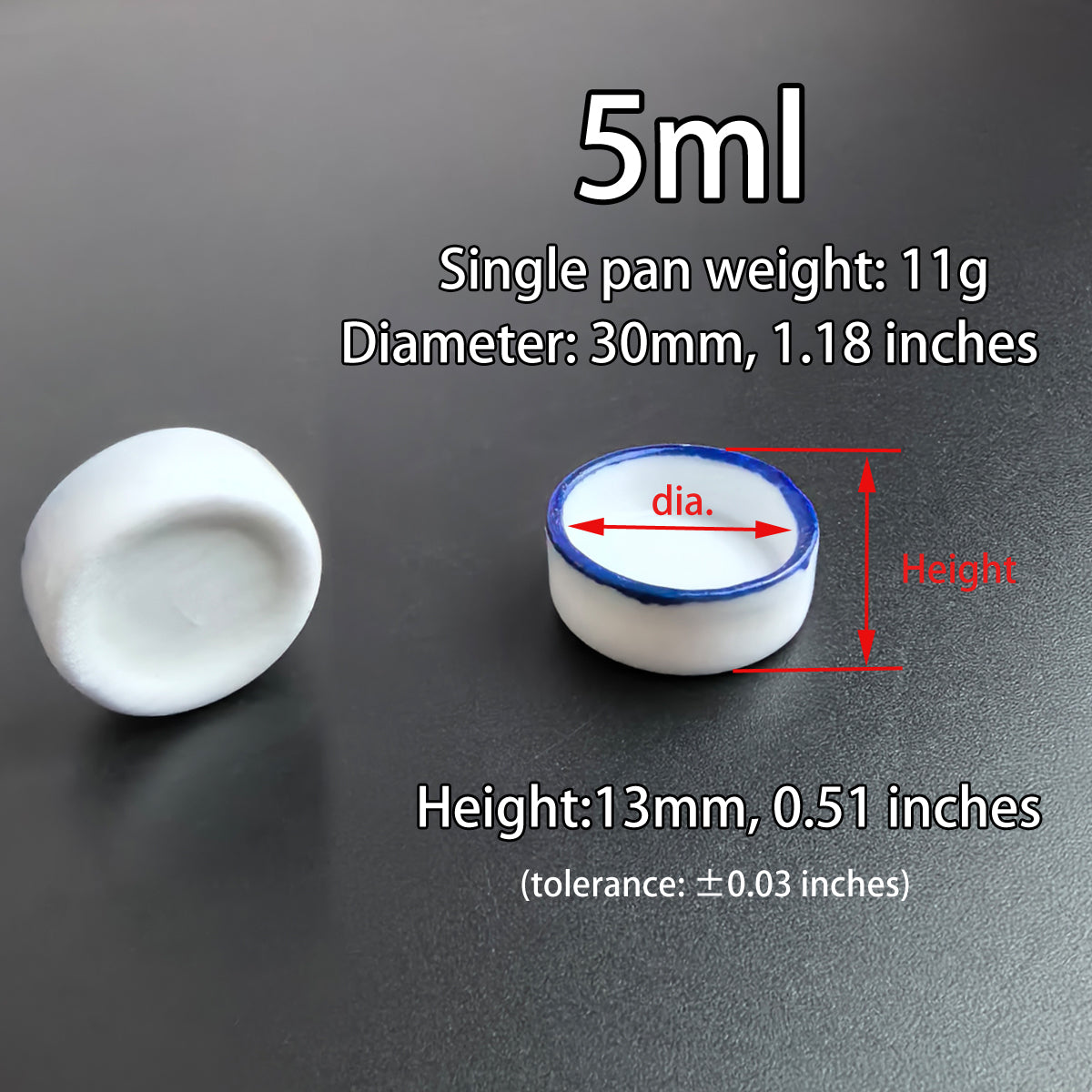 Bulk Ceramic Watercolor Mixing Pans – 100pcs Porcelain Round Paint Dishes (2ml–8ml) with Blue Rim for Watercolor, Gouache & Acrylic