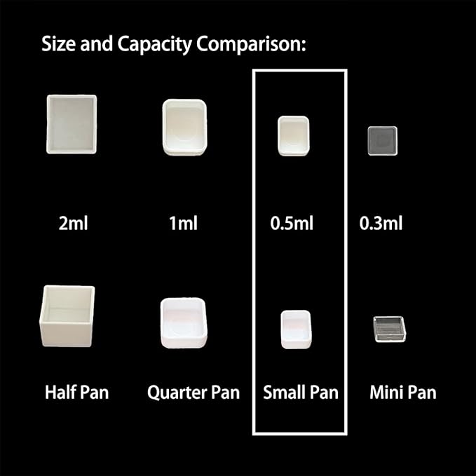 0.5ML 100Pcs, Empty Watercolor Pans - Paint Pans with 3M Magnetic Tape for DIY Watercolor Oils Painting