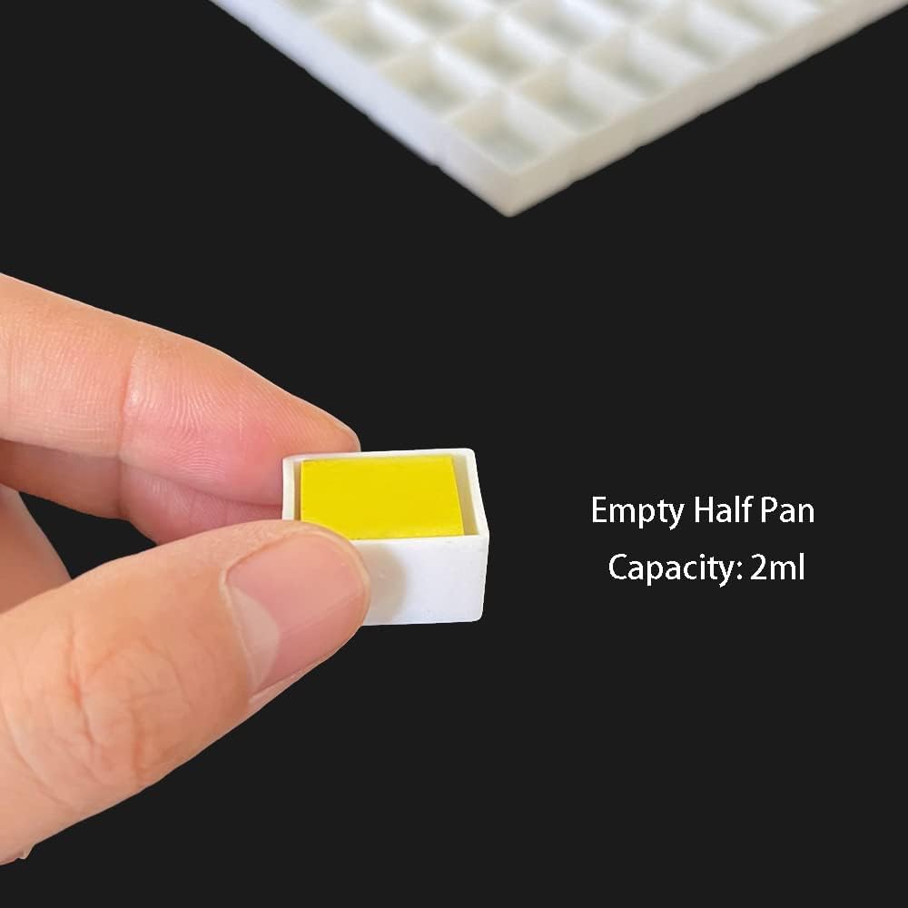 2ML 1000Pcs, Watercolor Half Pans - Empty Watercolor Pans for DIY Water Colour Oils Paints