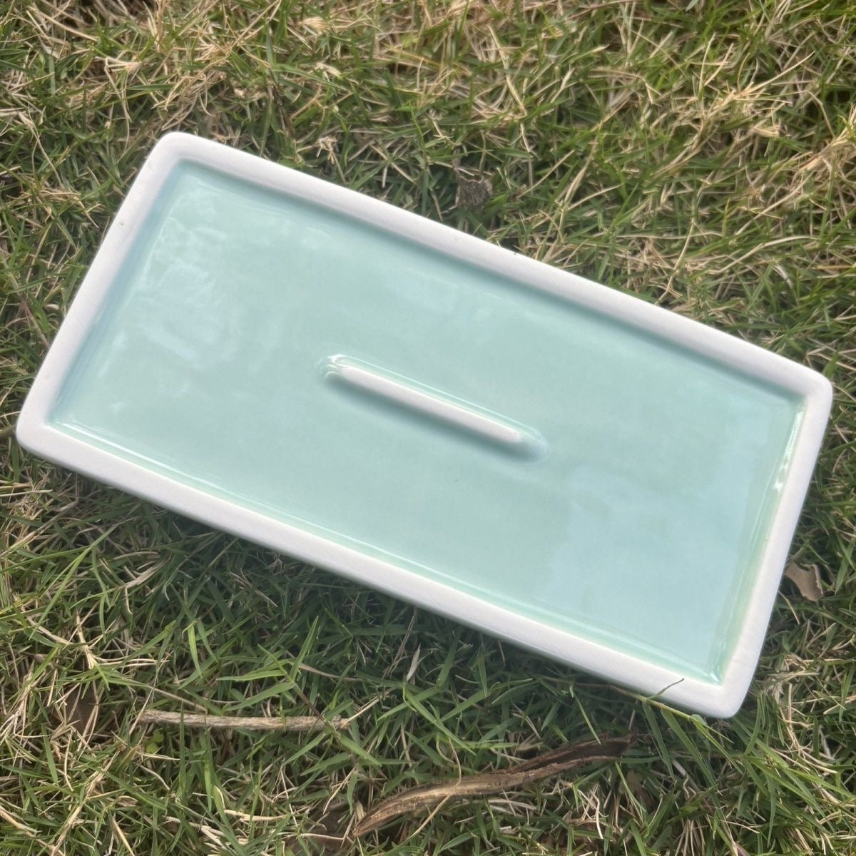 FCLUB Ceramic 9-Well Paint Palette Set – 6-4/5 × 3-1/3 Inch White Tray for Watercolor, Gouache, Acrylic, Oil & Crafts