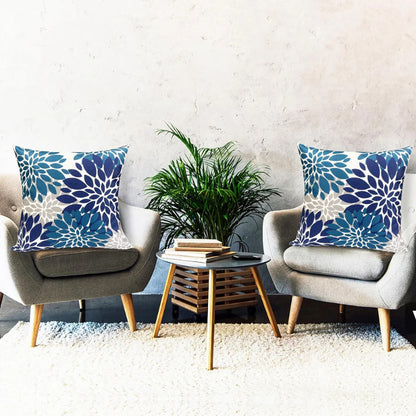 2-Pack Floral Throw Pillow Covers – 18x18 Inch Spring & Summer Decorative Cushion Covers, Colorful Botanical Print, Soft Polyester, Digital Printing for Sofa, Couch, Bedroom & Home Decor