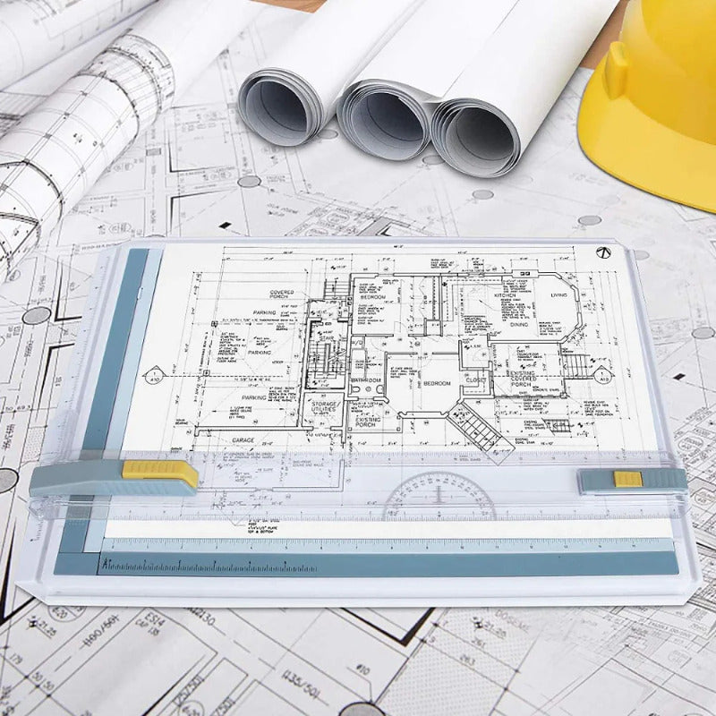A3 Inch Drawing Board – Portable Drafting Table with T-Square, Parallel Motion Ruler, Adjustable Angle, Protractor & Clamps – Ideal for Architects, Engineers, Students & Technical Drawing