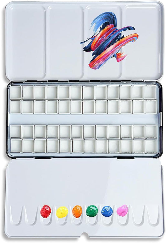 Large Watercolor Palette - Empty Watercolor Tins Palette Paint Case