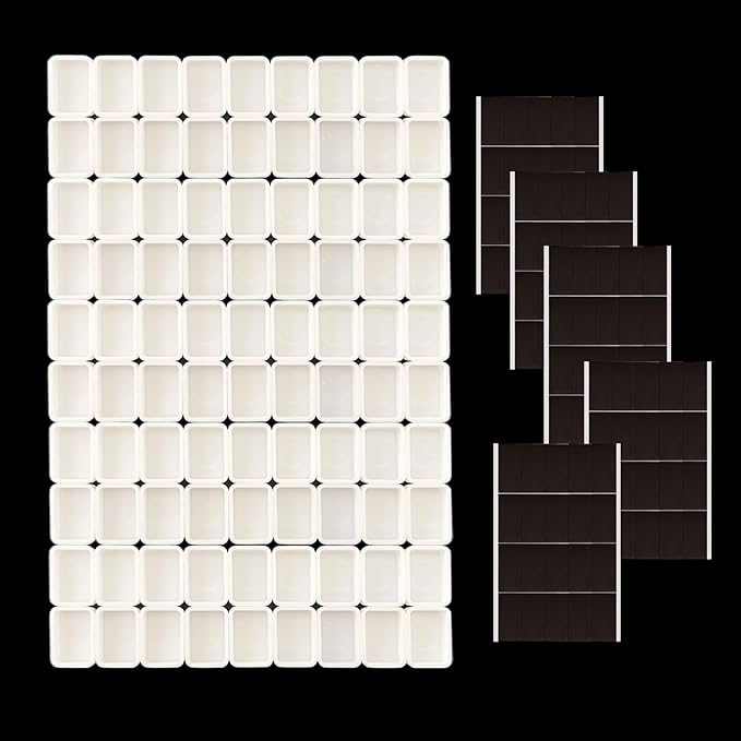 0.5ML 100Pcs, Empty Watercolor Pans - Paint Pans with 3M Magnetic Tape for DIY Watercolor Oils Painting